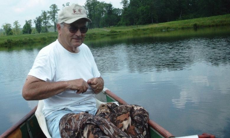 Grandpa changing lure